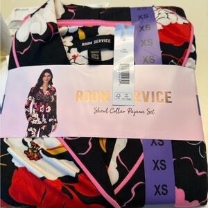Room Service Black Floral Pajama Set